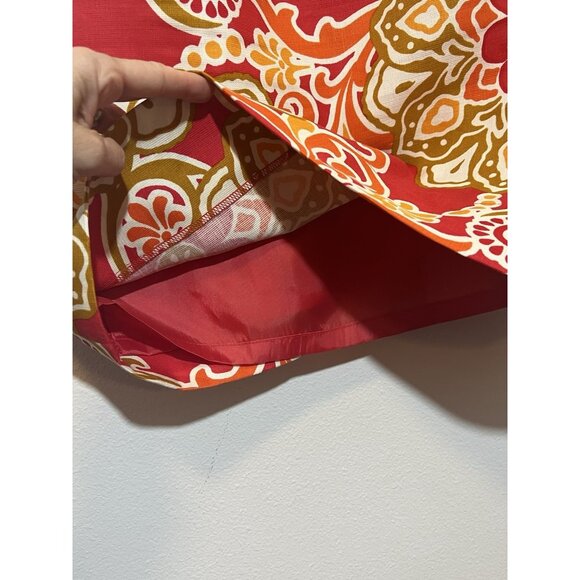 Taylor Women’s Dress Floral Red Sleeveless Silk Linen Halter Neck Lined Zipper - Picture 11 of 13